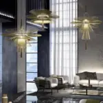 Modern Nordic Black Gold Chandeliers Led Lighting Hotel Dining Living Room