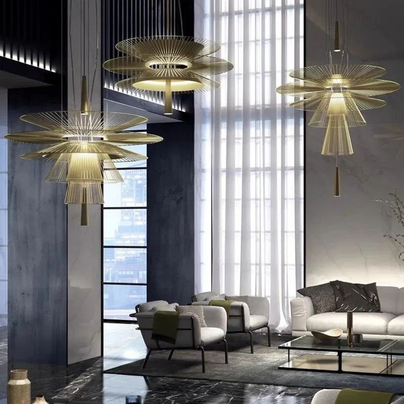 Modern Nordic Black Gold Chandeliers Led Lighting Hotel Dining Living Room -