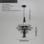 Modern Nordic Black Gold Chandeliers Led Lighting Hotel Dining Living Room