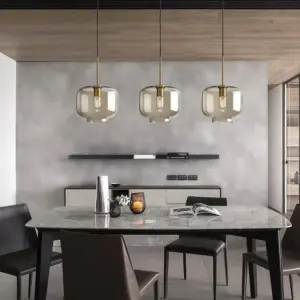 Modern Nordic Glass Pendant Light: Industrial Kitchen & Restaurant Fixture