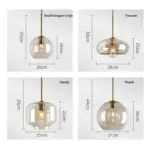 Modern Nordic Glass Pendant Light Industrial Kitchen Restaurant Fixture