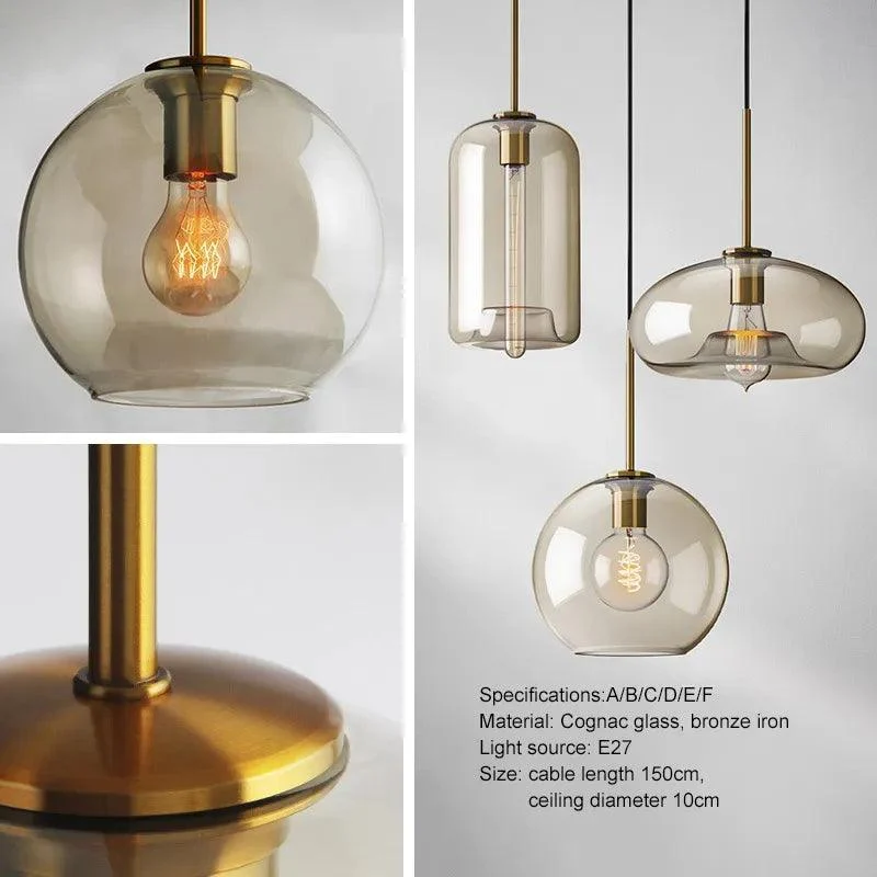 Modern Nordic Glass Pendant Light: Industrial Kitchen & Restaurant Fixture -