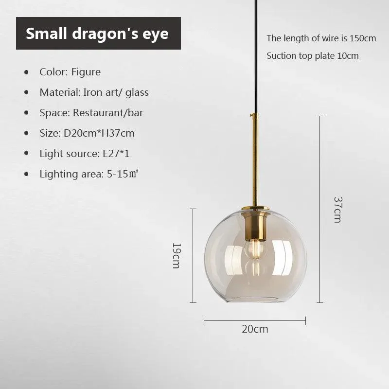 Modern Nordic Glass Pendant Light: Industrial Kitchen & Restaurant Fixture -