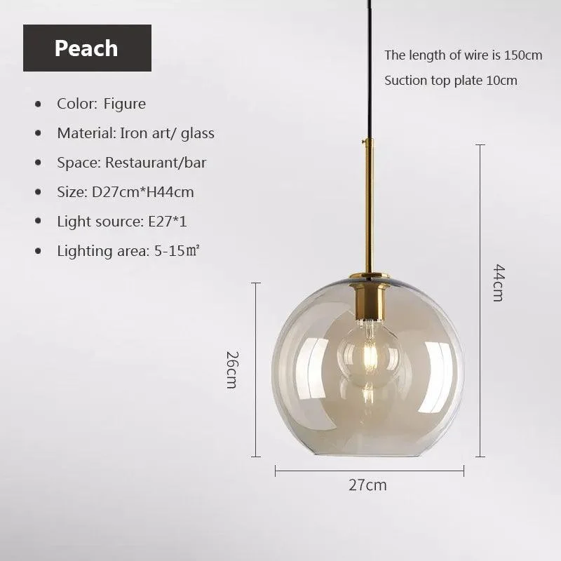Modern Nordic Glass Pendant Light: Industrial Kitchen & Restaurant Fixture -