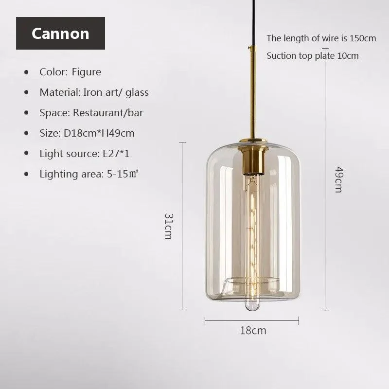 Modern Nordic Glass Pendant Light: Industrial Kitchen & Restaurant Fixture -