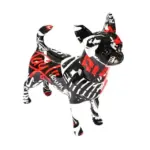 Modern Painted Graffiti Chihuahua Dog Sculptures and Statues Decorations Resin Crafts