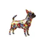 Modern Painted Graffiti Chihuahua Dog Sculptures and Statues Decorations Resin Crafts