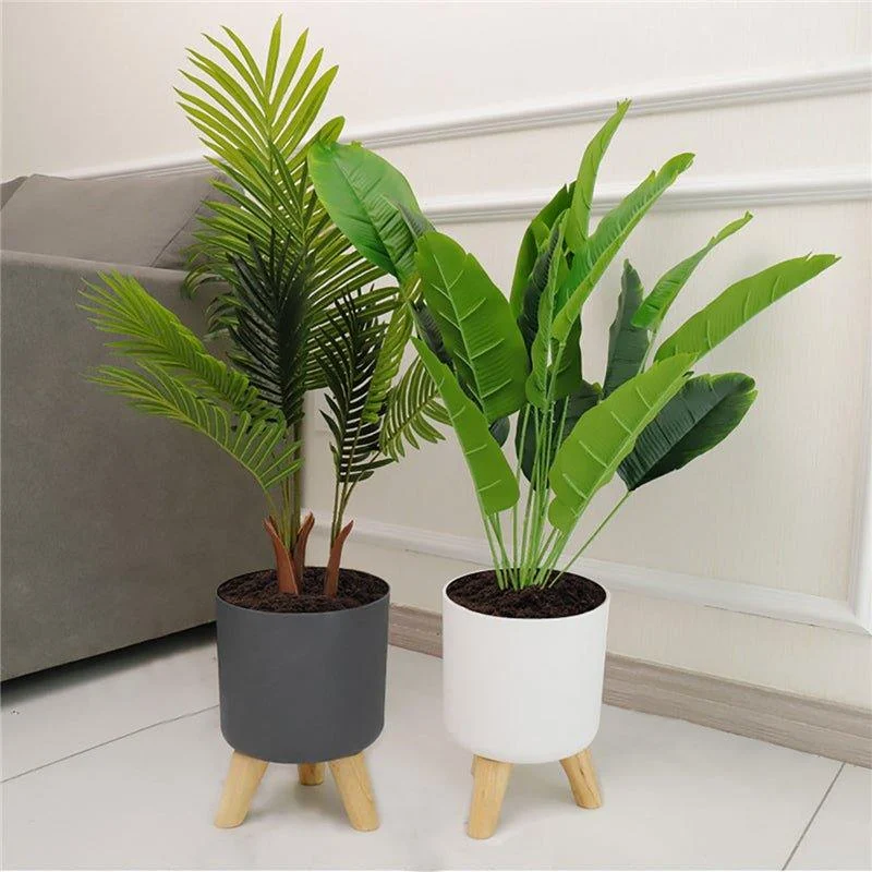 Modern Planter with Wooden Legs -