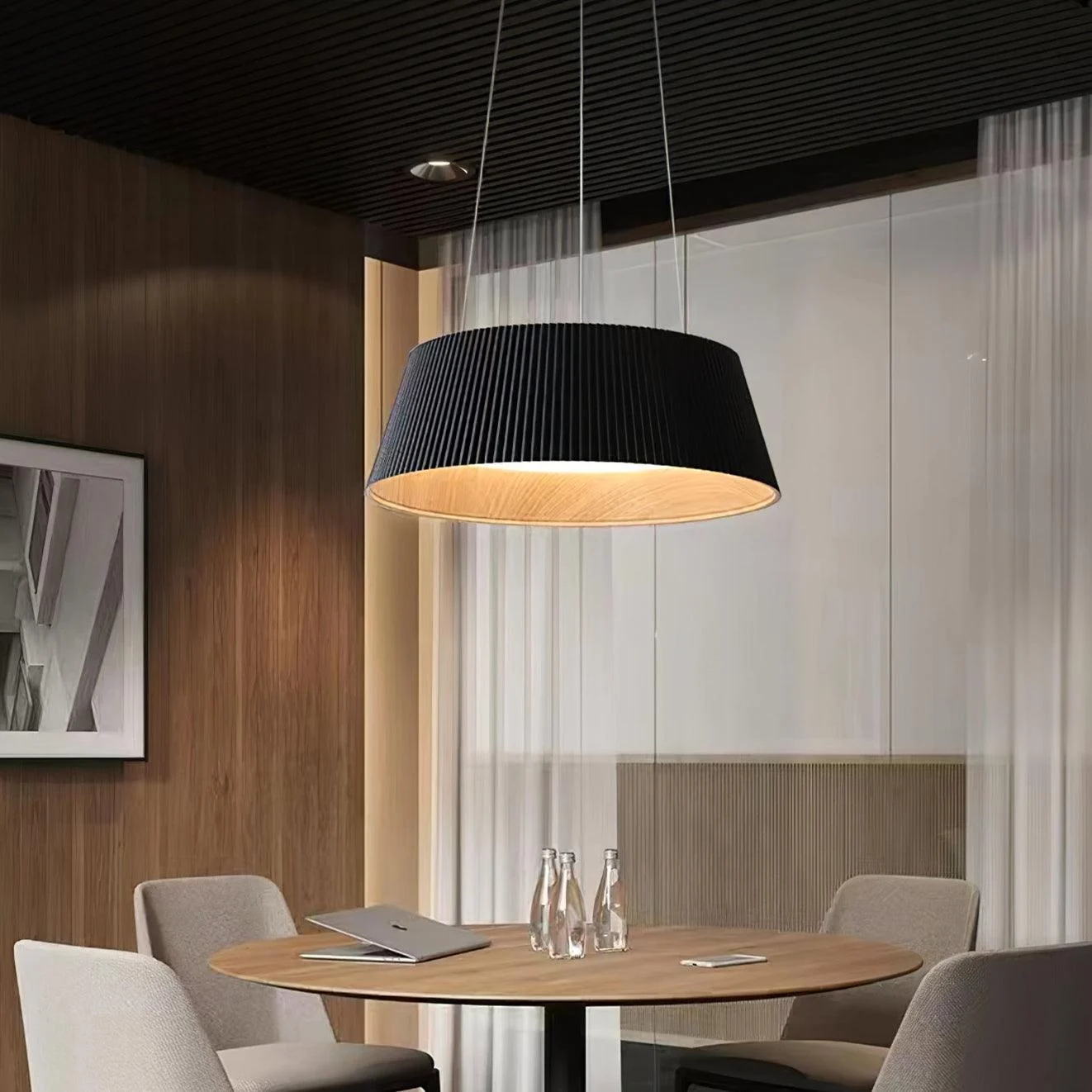 Modern Ribbed Pendant Light 15