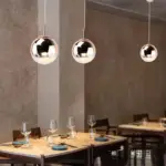 Modern Rose Gold Glass Ball Pendant Lighting Hanging Lamp Kitchen Decor