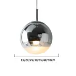 Modern Rose Gold Glass Ball Pendant Lighting Hanging Lamp Kitchen Decor