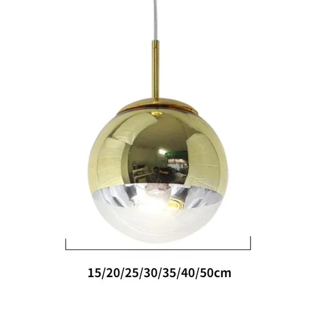 Modern Rose Gold Glass Ball Pendant Lighting Hanging Lamp Kitchen Decor -