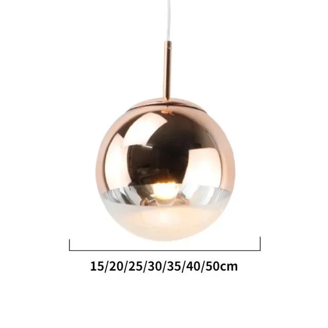 Modern Rose Gold Glass Ball Pendant Lighting Hanging Lamp Kitchen Decor -