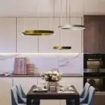 Modern Scandinavian Rose Gold Ring Led Pendant Lighting Dimmable Chandelier Home Decorate