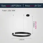 Modern Scandinavian Rose Gold Ring Led Pendant Lighting Dimmable Chandelier Home Decorate