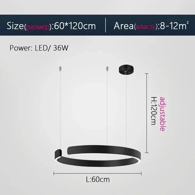 Modern Scandinavian Rose Gold Ring Led Pendant Lighting Dimmable Chandelier Home Decorate -
