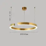 Modern Scandinavian Rose Gold Ring Led Pendant Lighting Dimmable Chandelier Home Decorate