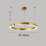 Modern Scandinavian Rose Gold Ring Led Pendant Lighting Dimmable Chandelier Home Decorate