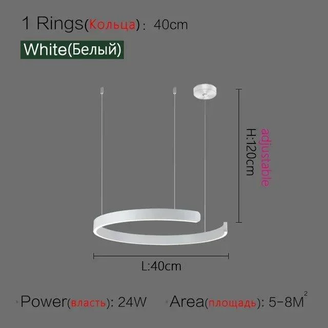 Modern Scandinavian Rose Gold Ring Led Pendant Lighting Dimmable Chandelier Home Decorate -