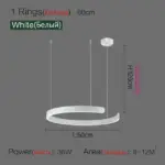 Modern Scandinavian Rose Gold Ring Led Pendant Lighting Dimmable Chandelier Home Decorate