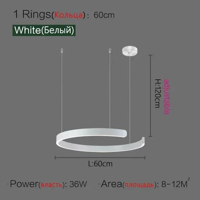 Modern Scandinavian Rose Gold Ring Led Pendant Lighting Dimmable Chandelier Home Decorate -