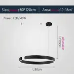 Modern Scandinavian Rose Gold Ring Led Pendant Lighting Dimmable Chandelier Home Decorate