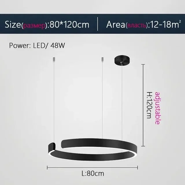 Modern Scandinavian Rose Gold Ring Led Pendant Lighting Dimmable Chandelier Home Decorate -