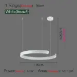 Modern Scandinavian Rose Gold Ring Led Pendant Lighting Dimmable Chandelier Home Decorate