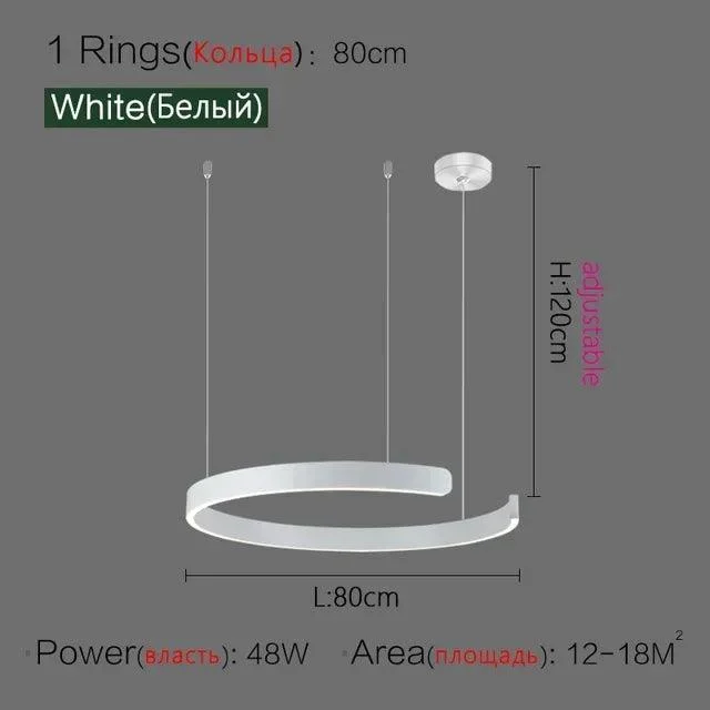 Modern Scandinavian Rose Gold Ring Led Pendant Lighting Dimmable Chandelier Home Decorate -