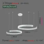 Modern Scandinavian Rose Gold Ring Led Pendant Lighting Dimmable Chandelier Home Decorate