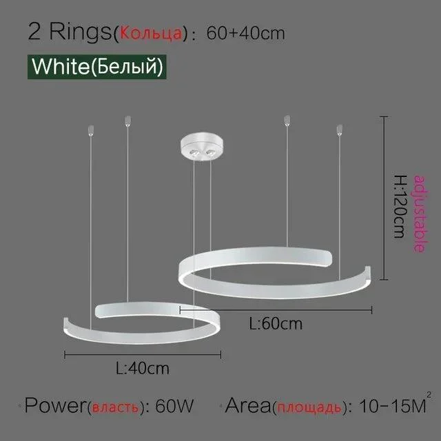 Modern Scandinavian Rose Gold Ring Led Pendant Lighting Dimmable Chandelier Home Decorate -
