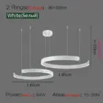 Modern Scandinavian Rose Gold Ring Led Pendant Lighting Dimmable Chandelier Home Decorate