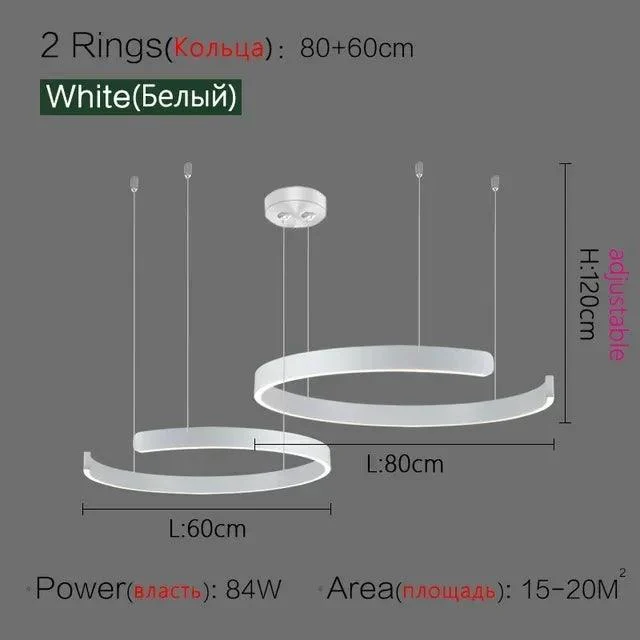 Modern Scandinavian Rose Gold Ring Led Pendant Lighting Dimmable Chandelier Home Decorate -