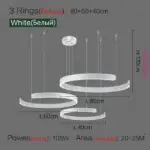 Modern Scandinavian Rose Gold Ring Led Pendant Lighting Dimmable Chandelier Home Decorate