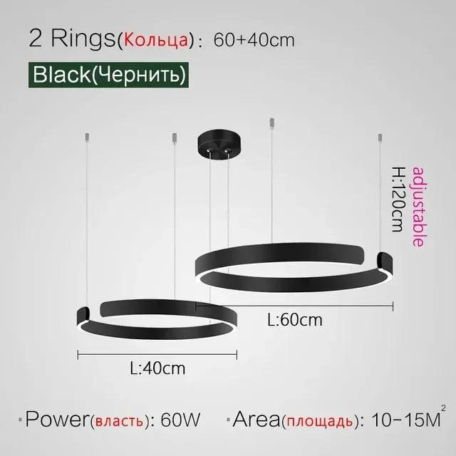 Modern Scandinavian Rose Gold Ring Led Pendant Lighting Dimmable Chandelier Home Decorate -
