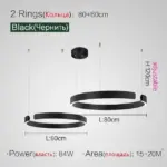 Modern Scandinavian Rose Gold Ring Led Pendant Lighting Dimmable Chandelier Home Decorate