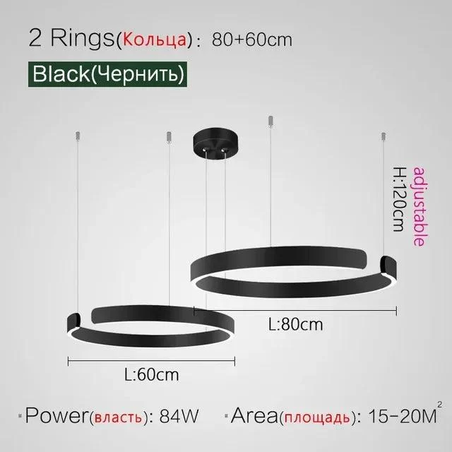 Modern Scandinavian Rose Gold Ring Led Pendant Lighting Dimmable Chandelier Home Decorate -