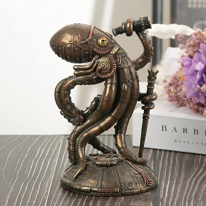 Modern Traveler Octopus Resin Home Living Room Sculptures and Statues -