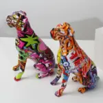 Modern Water Painted Boxer Dog Sculptures and Statues Resin Crafts