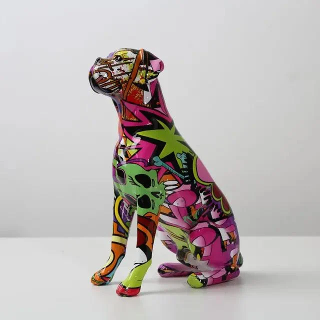 Modern Water Painted Boxer Dog Sculptures and Statues Resin Crafts -