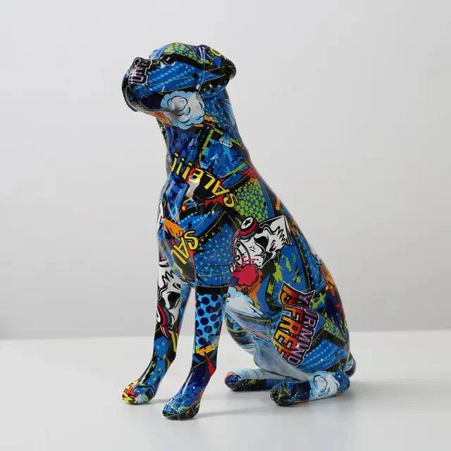 Modern Water Painted Boxer Dog Sculptures and Statues Resin Crafts -