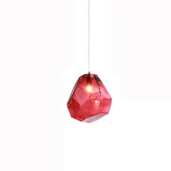 Modern Yellow Blue Stone Glass Pendant Lighting Hanging Lamp -