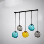 Modern Yellow Blue Stone Glass Pendant Lighting Hanging Lamp