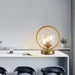 Moderne Led Glazen Bal Tafellamp Messing Metalen Ring Bureaulamp Decor Woonkamer Slaapkamer Bed Verlichtingsarmatuur 66b028f7 7126 49da b605 3e45c73d3f16