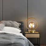Moderne Led Glazen Bal Tafellamp Messing Metalen Ring Bureaulamp Decor Woonkamer Slaapkamer Bed Verlichtingsarmatuur c7731cbc ceb5 4f39 975d 60795c909663