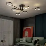 Moderne Led Kroonluchter Voor Woonkamer Slaapkamer Zwart 1 2 6 8 Cirkels Aluminium Plafondlamp Met Afstandsbediening a45366eb 4f53 4cc0 9914 7dcceb37455f