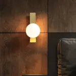 Moderne Led Wandlampen Golden Indoor Glas Bal Nordic Minimalistische Slaapkamer Woonkamer Verlichting G9 Blaker Decoratie Thuis