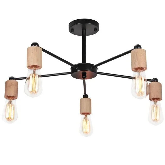 Moderne Nordic Loft Kroonluchter Hout Metaal Vintage Plafond Lampen E27 3 5 Verlichting Lustre Voor Slaapkamer.jpg 640x640 63fd21ce 9822 4b61 Bedb Ce102a02518b