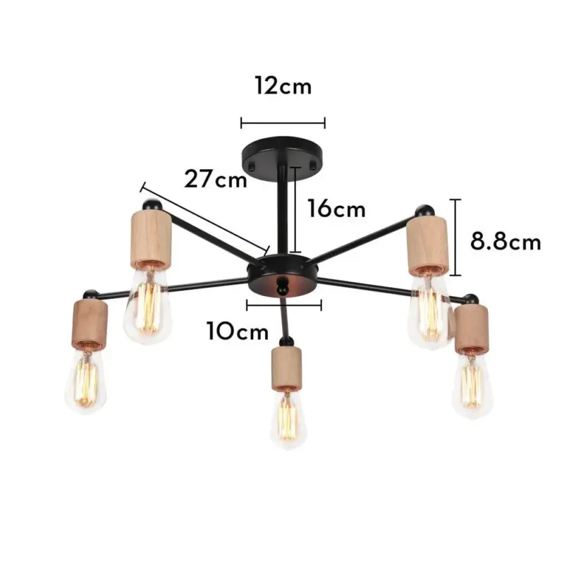 Moderne Nordic Loft Kroonluchter Hout Metaal Vintage Plafond Lampen E27 3 5 Verlichting Lustre Voor Slaapkamer d546b40e f3ca 4e1b a0fb d072791f6260