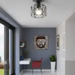 ModerneNordischeSchwarzeDeckenleuchteausSchmiedeeisen E27LEDfurKucheWohnzimmerSchlafzimmerBalkon